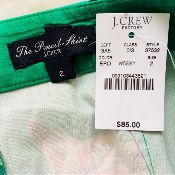 J. Crew Skirts J Crew The Pencil Skirt Green Floral 37532 Sz 2 Poshmark